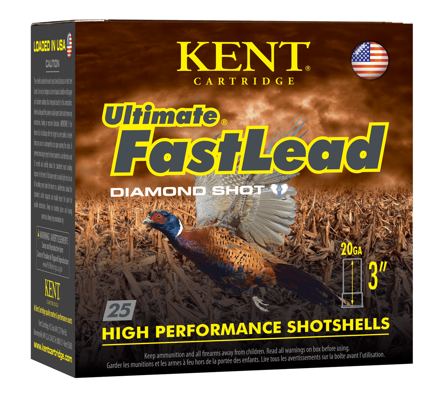 Kent Cartridge Kent Ultimate Fast Lead Upland Load 20 Ga. 3 In. 1 1/4 Oz. 5 Shot 25 Rd. Ammo