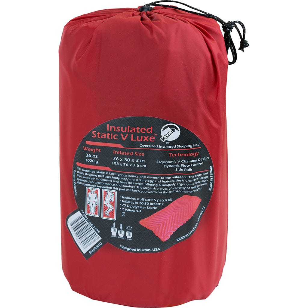 Klymit Klymit Insulated Static V Luxe Sleeping Pad Red Camping and Outdoor Rec