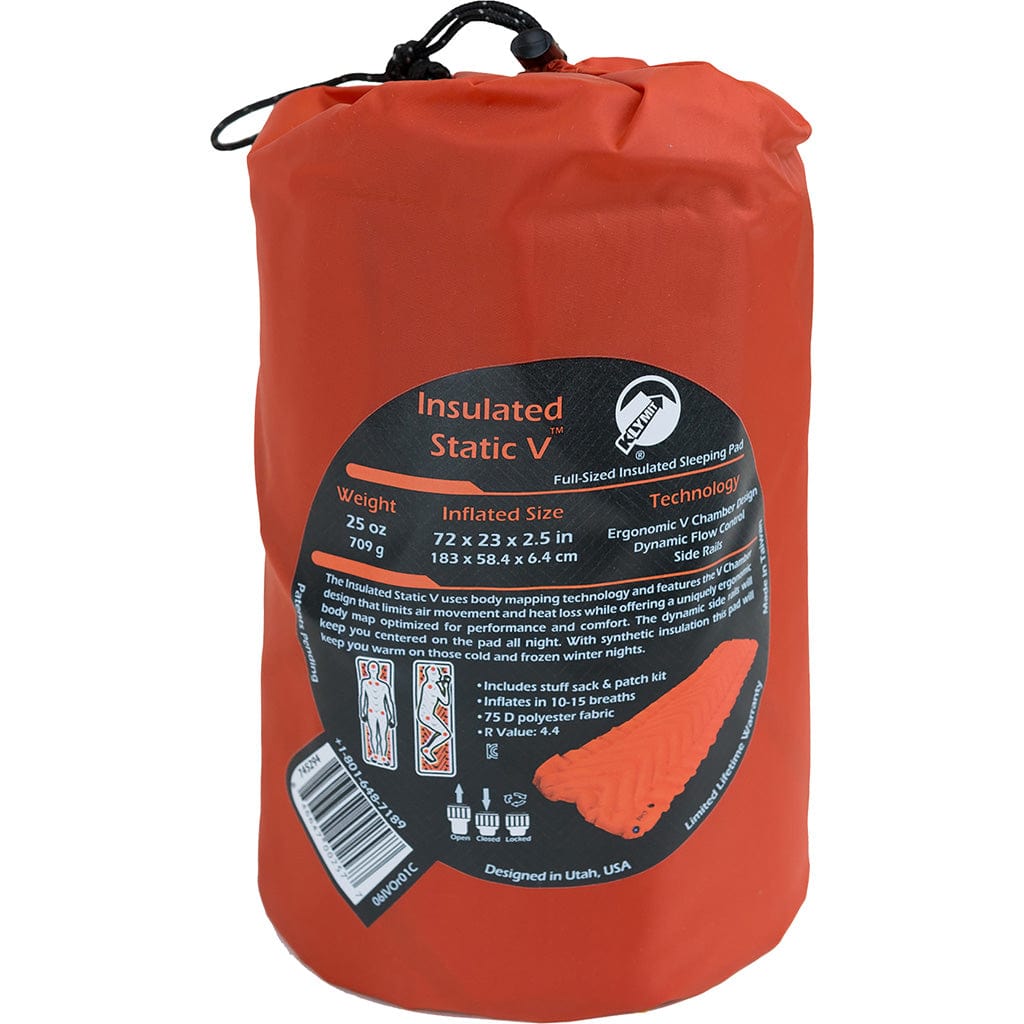 Klymit Klymit Insulated Static V Sleeping Pad Orange Camping and Outdoor Rec