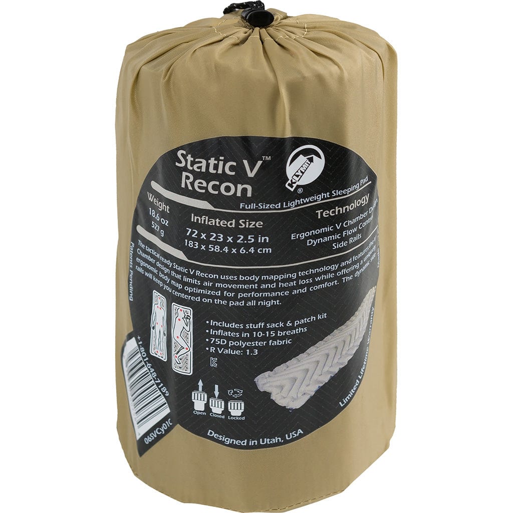 Klymit Klymit Static V Recon Sleeping Pad Coyote-sand Camping and Outdoor Rec