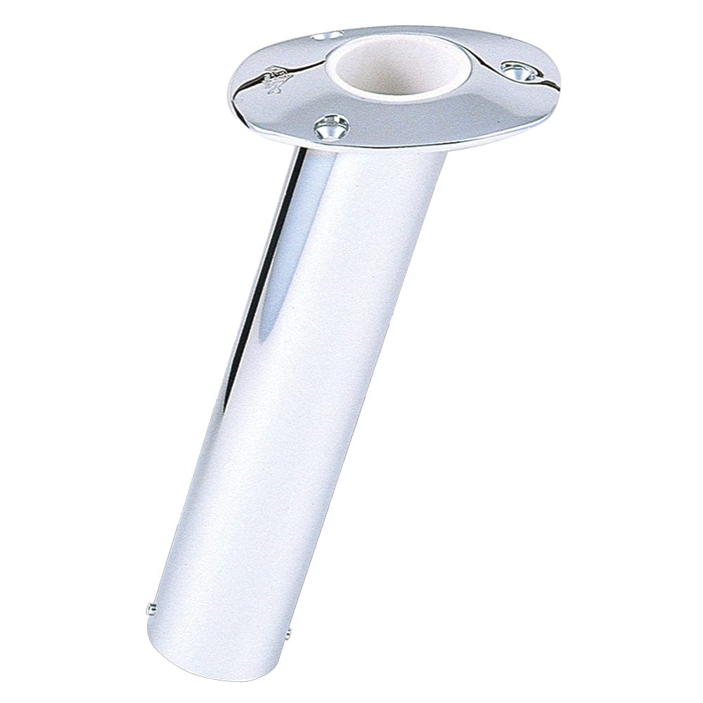 Lee's Tackle Lee's 15° Stainless Steel Flush Mount Rod Holder - 2" O.D. Hunting & Fishing