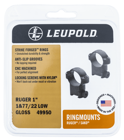 Leupold Leupold Ringmounts 30mm - Ruger #1 & 77/22 High Matte Optics Accessories