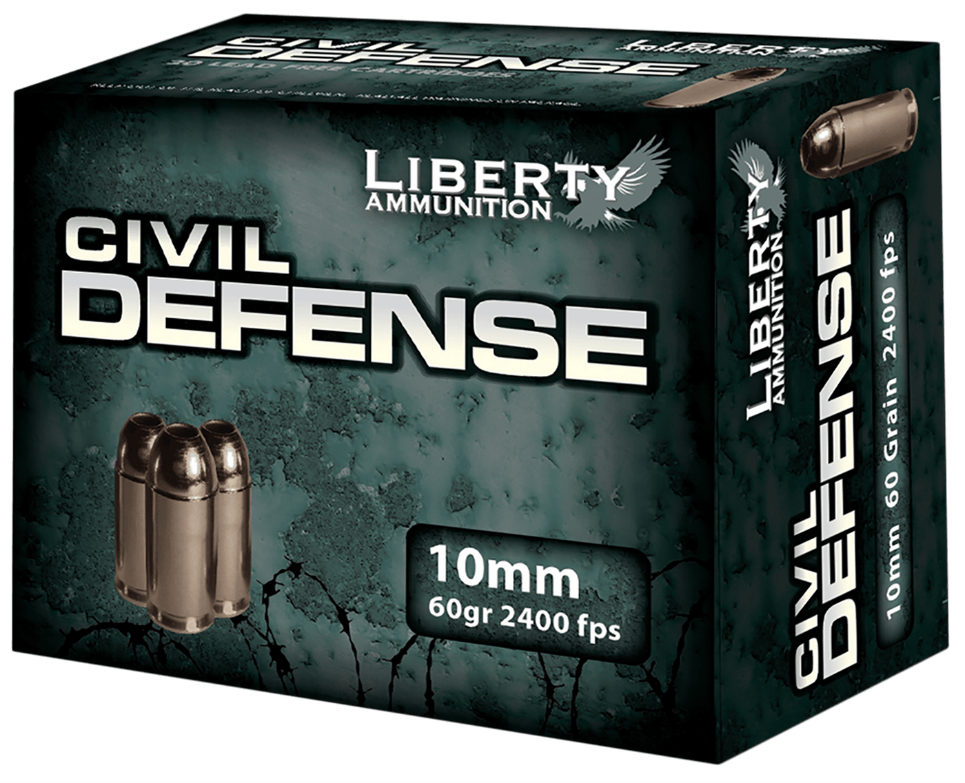 Liberty Ammunition Liberty Civil Defense 10mm - 20rd 50bx/cs Auto 60gr Hp Ammo