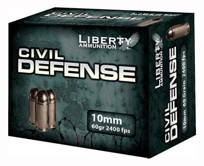 Liberty Ammunition Liberty Civil Defense 10mm - 20rd 50bx/cs Auto 60gr Hp Ammo