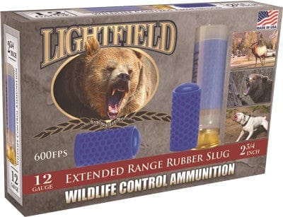 Lightfield Lightfield 12ga 2.75" X-range - 5rd 10bx/cs Rubber Slug Ammo