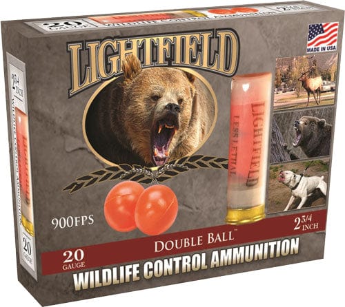 Lightfield Lightfield 20ga 2-3/4" - 5rd 10bx/cs Double Ball Ammo