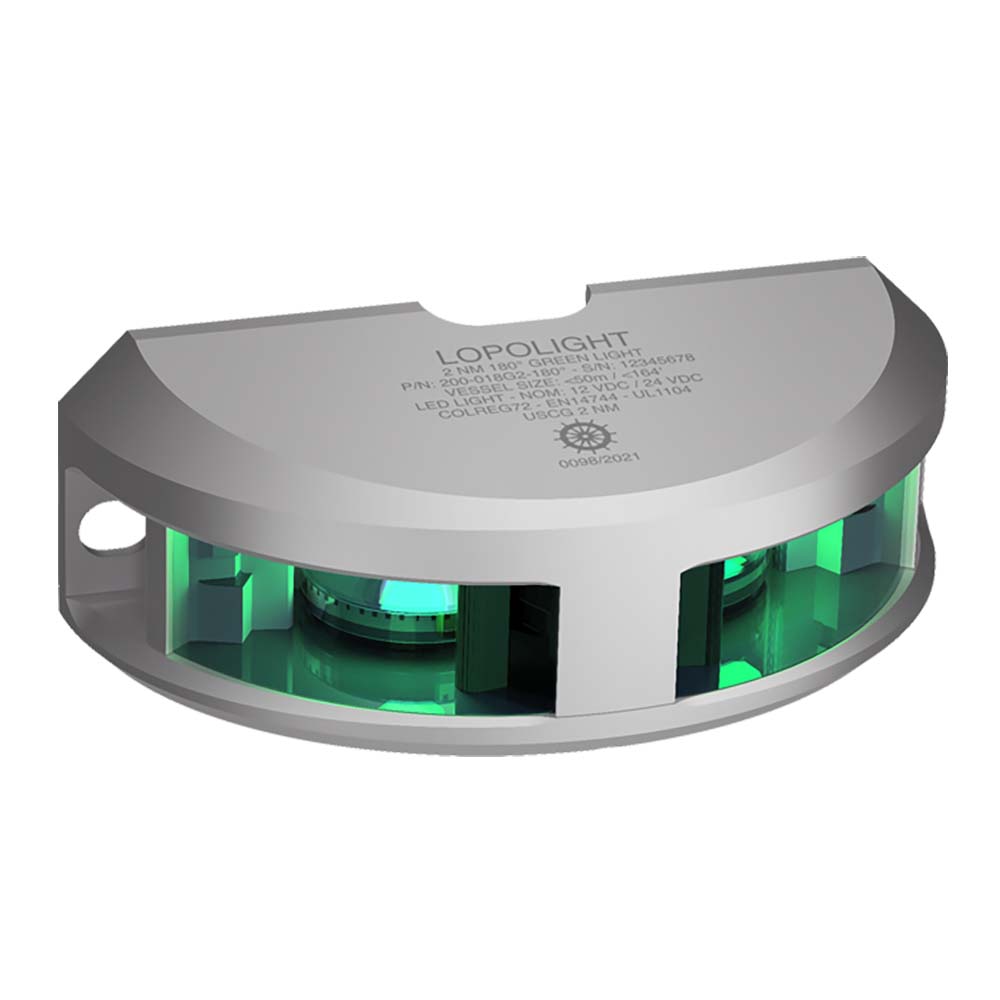 Lopolight Lopolight Series 200-018 - Navigation Light - 2NM - Vertical Mount - Green - Silver Housing Lighting