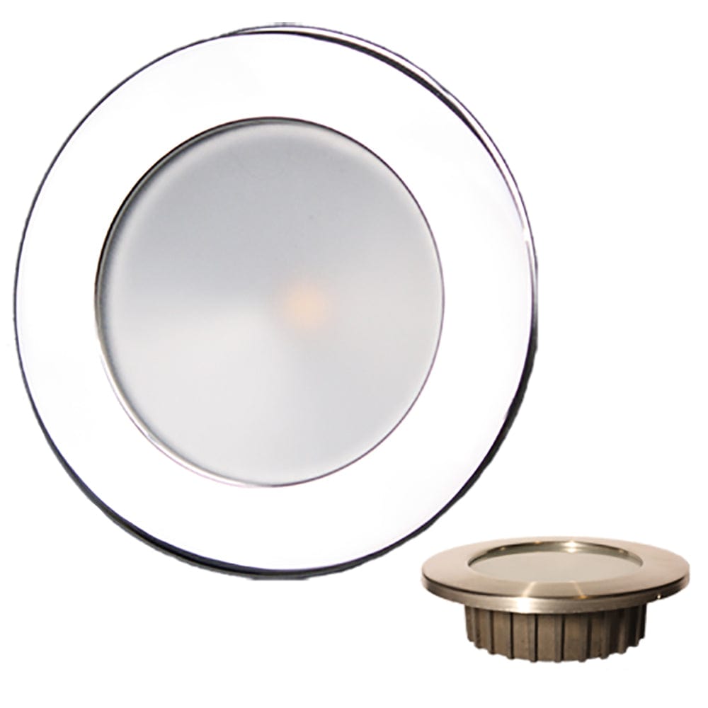 Lunasea Lighting Lunasea Gen3 Warm White, RGBW Full Color 3.5” IP65 Recessed Light w/Polished Stainless Steel Bezel - 12VDC Lighting