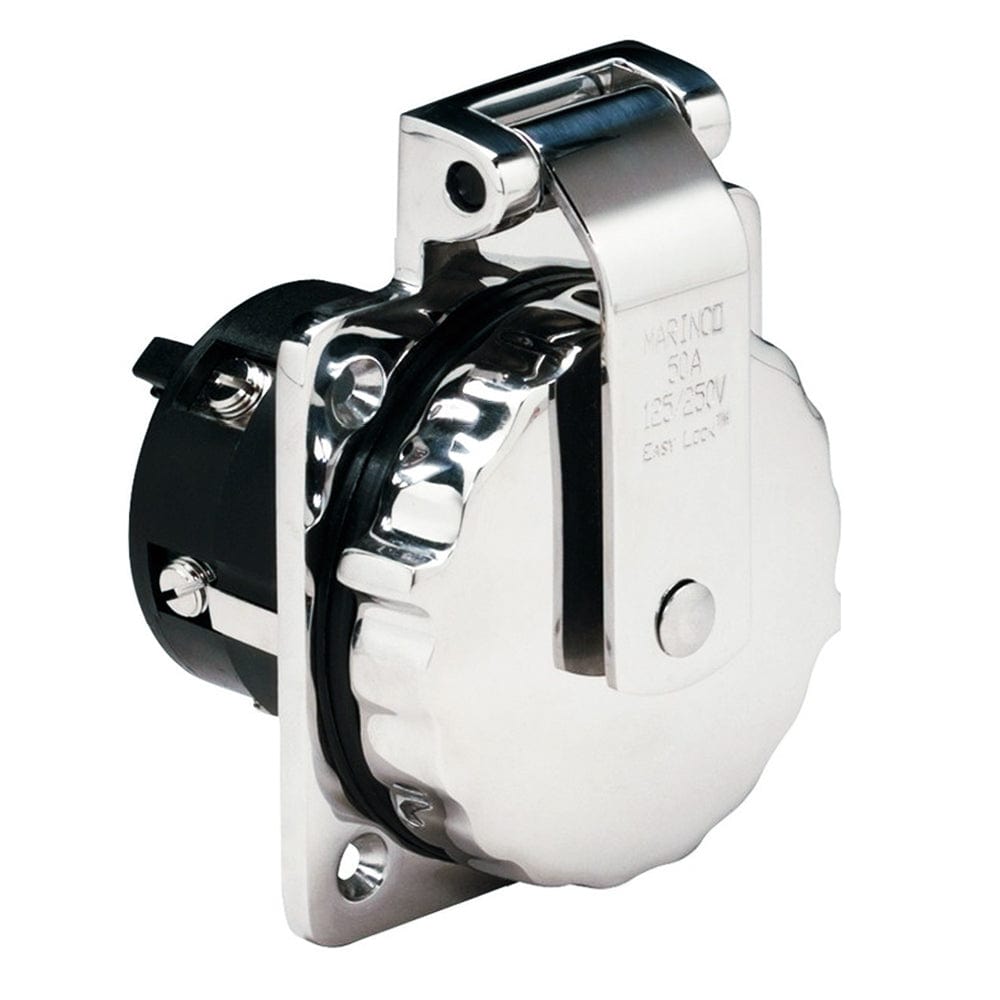 Marinco Marinco 6373EL 50Amp 125/250V Stainless Steel Inlet w/o Rear Safety Enclosure Electrical