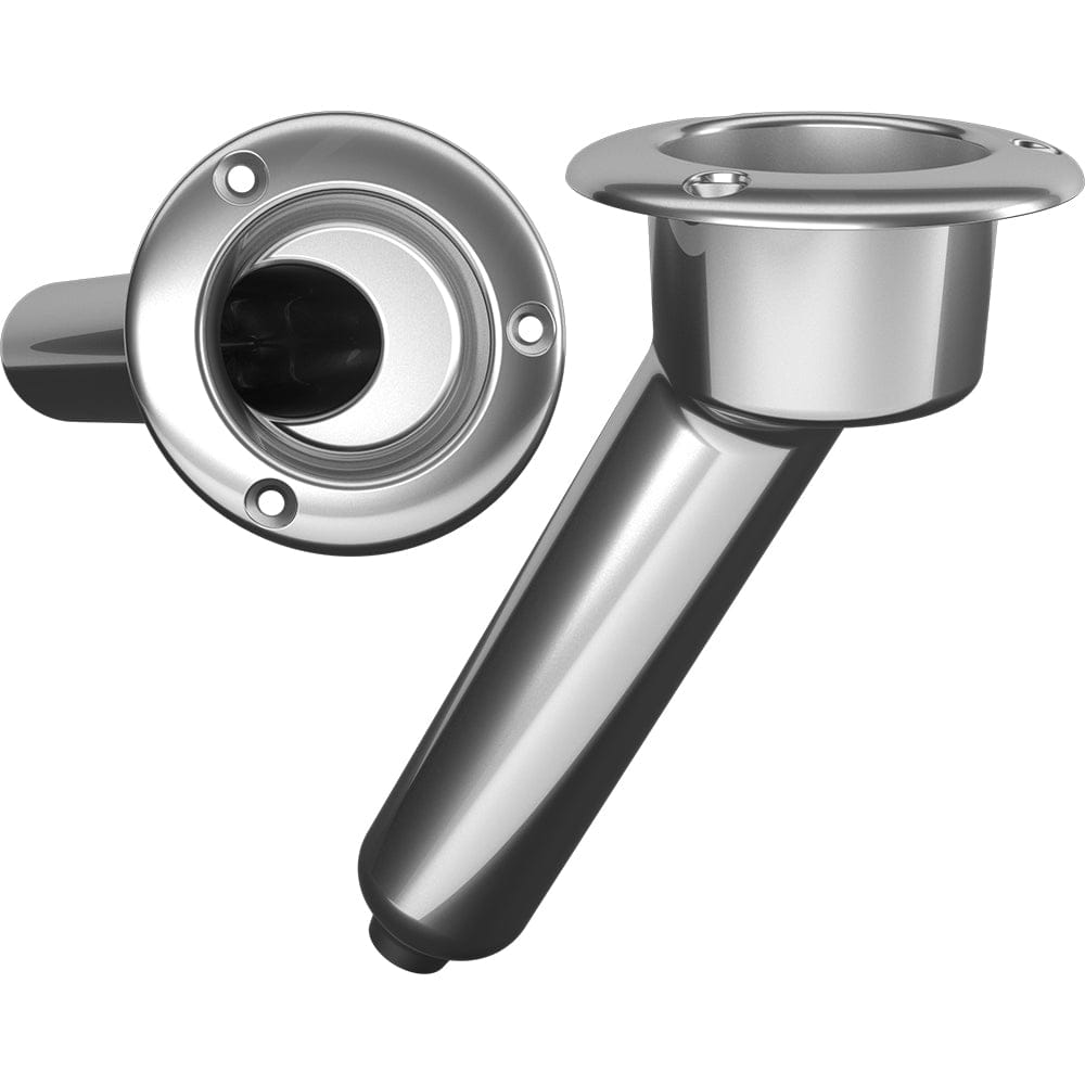 Mate Series Mate Series Stainless Steel 30° Rod & Cup Holder - Drain - Round Top Hunting & Fishing