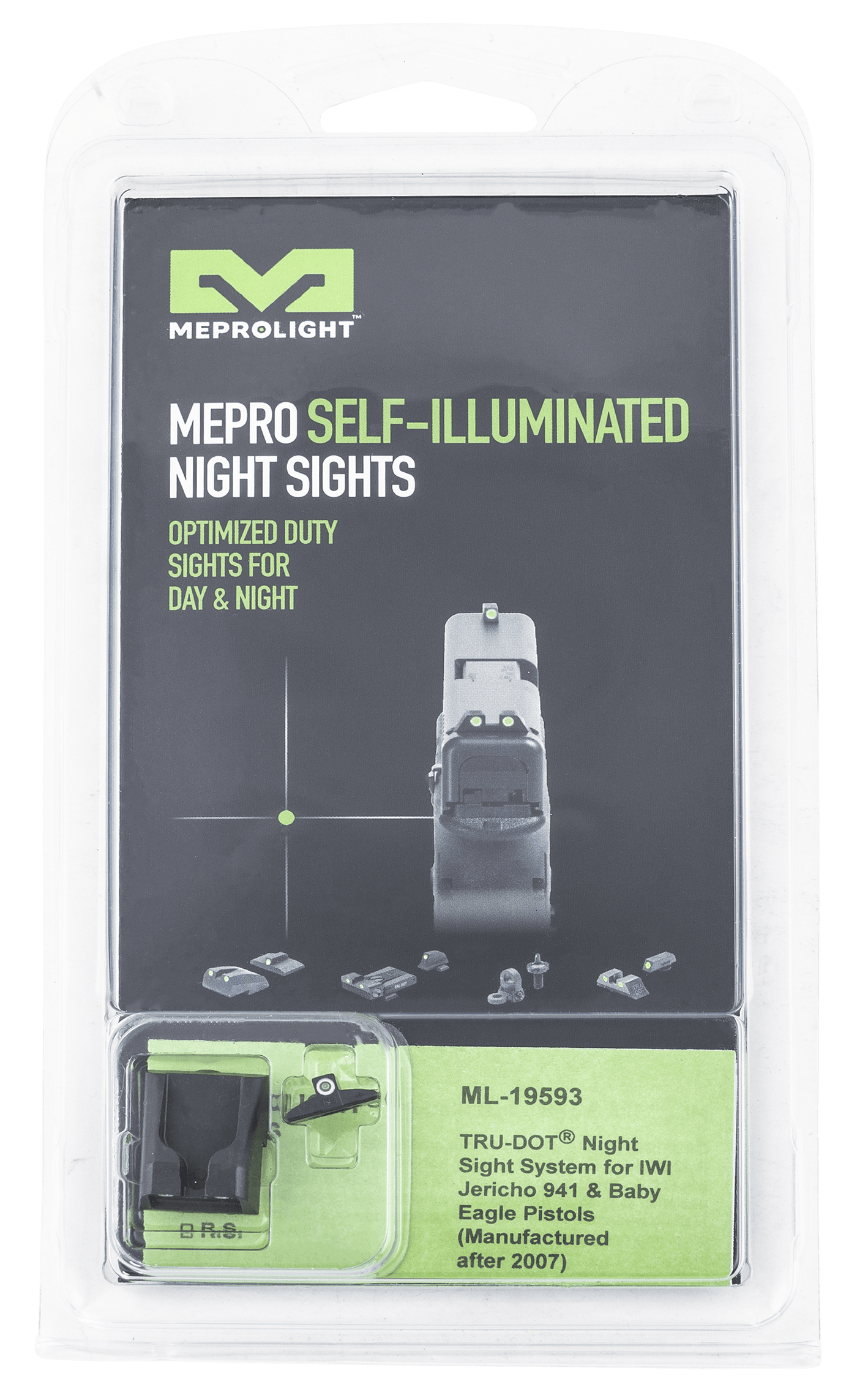MEPRO USA LLC Mepro Usa Llc Mepro Tru-dot Fixed Sights, Mepro 195933101   Trudot Iwi Jericho 941   Grn/grn Firearm Accessories