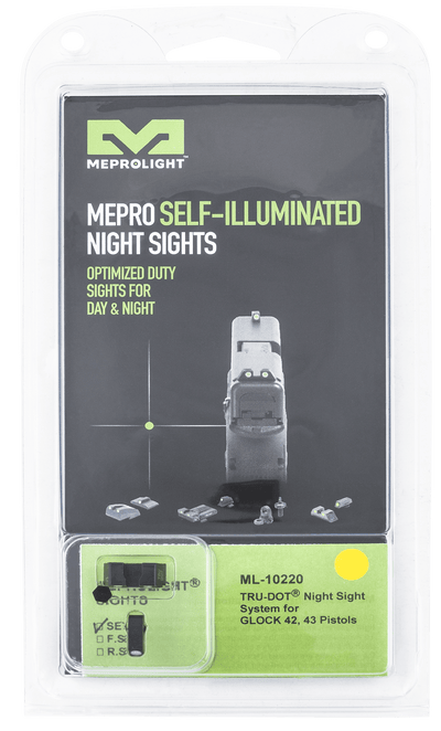 MEPRO USA LLC Meprolight Night Sight Set - Green/yellow  For Glock 42/43 Firearm Accessories