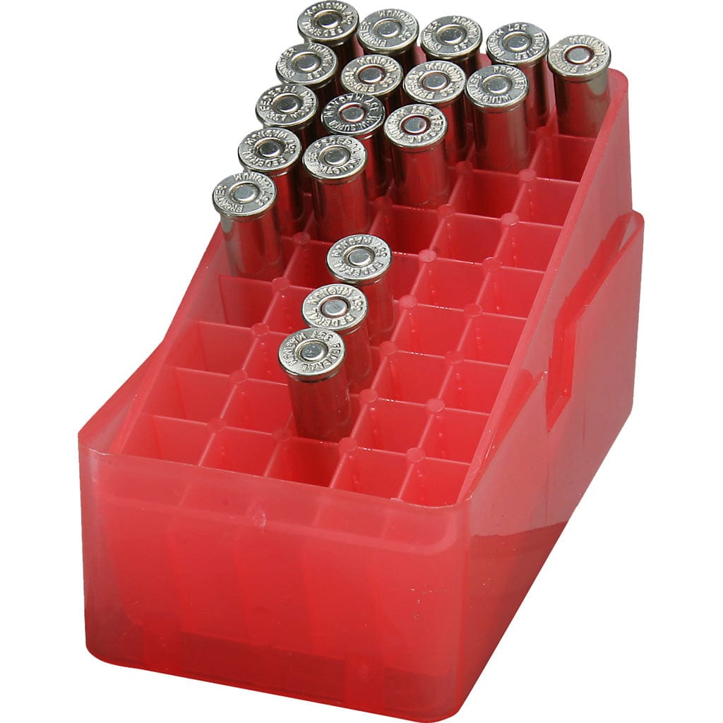 MTM Mtm E-50 Series Square Hole Ammo Box .38 Special-.357 Mag Clear/red 50 Rd. Ammo Boxes