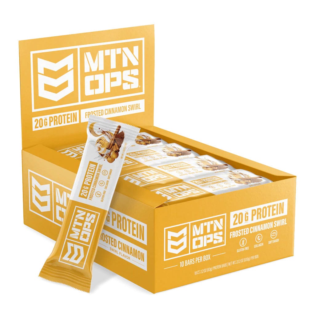 Mtn Ops Mtn Ops Protein Bar Frosted Cinnamon Swirl 10pk. Food and Front End Sales