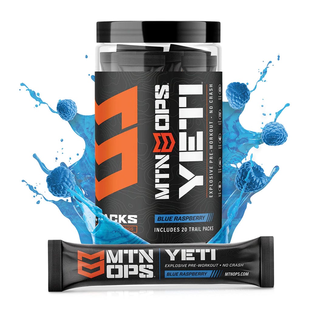 Mtn Ops Mtn Ops Yeti Preworkout Blue Raspberry Trail Pack 20 Ct. Food and Front End Sales