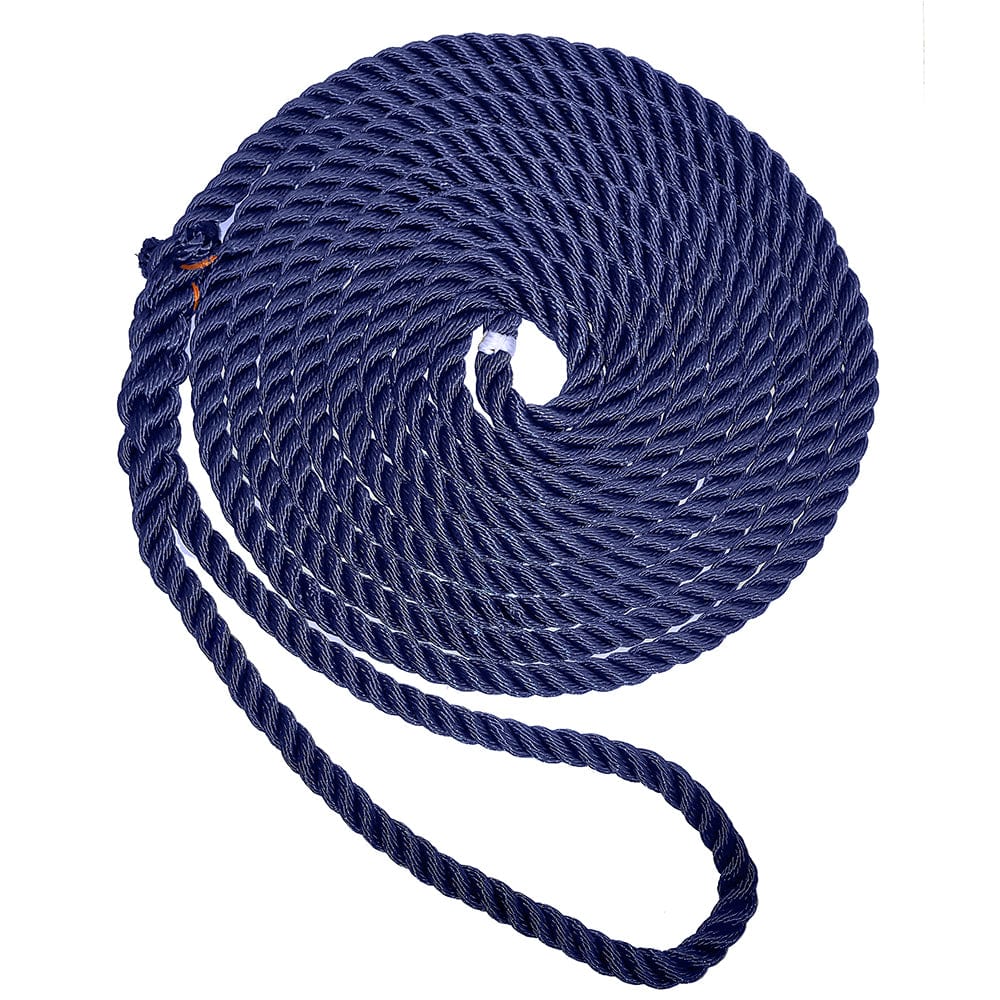 New England Ropes New England Ropes 5/8" X 35' Premium Nylon 3 Strand Dock Line - Navy Blue Anchoring & Docking