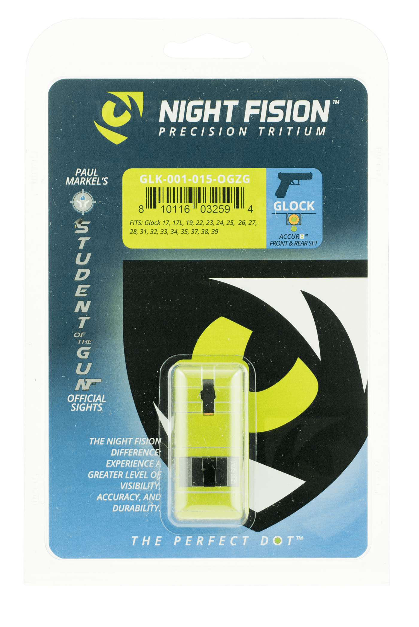 Night Fision Night Fision Perfect Dot, Nf Glk-001-015-ogzg     Ns Glk 17/19 Square Accur8 Firearm Accessories