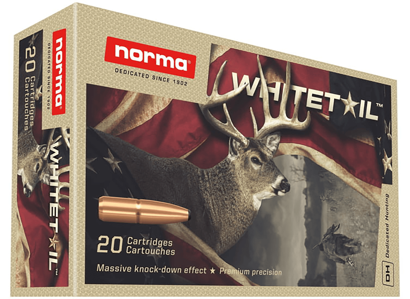 NORMA AMMUNITION (RUAG) Norma Ammunition (ruag) Whitetail, Norma 20169562 270 Win 130gr Psp Whitetail   20/10 Ammo