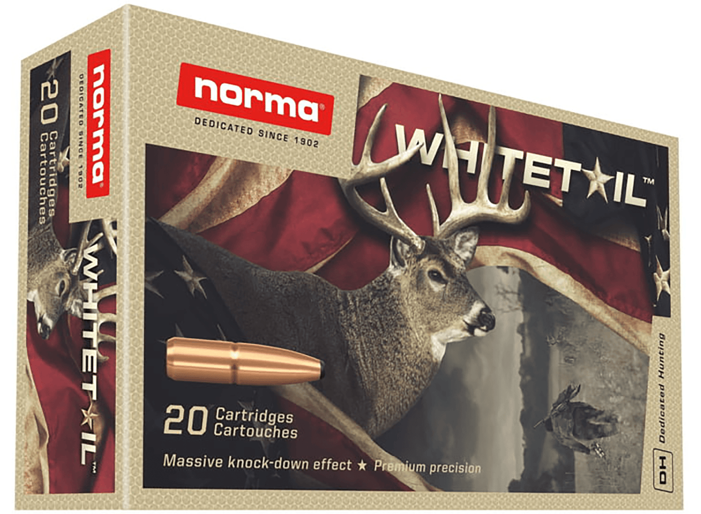 NORMA AMMUNITION (RUAG) Norma Ammunition (ruag) Whitetail, Norma 20171502 7mm-08rem 150gr Psp Whitetail 20/10 Ammo