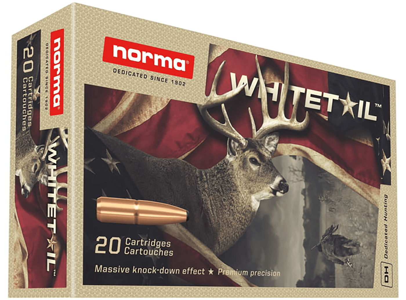 NORMA AMMUNITION (RUAG) Norma Ammunition (ruag) Whitetail, Norma 20177382 308 Win 150gr Psp  Whitetail  20/10 Ammo