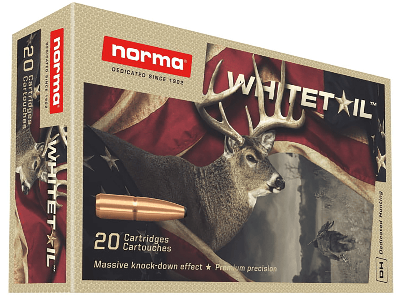 NORMA AMMUNITION (RUAG) Norma Ammunition (ruag) Whitetail, Norma 20177392 30-06 150gr Psp Whitetail     20/10 Ammo