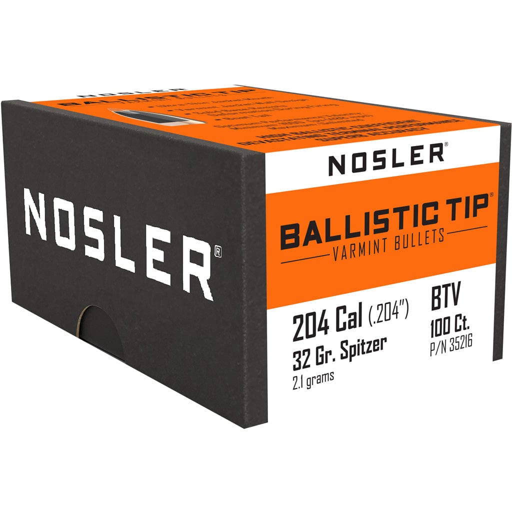 Nosler Bullets Nosler Ballistic Tip Varmint Bullets .204 Cal. 32 Gr. Spitzer Point 50 Pk. Reloading Components