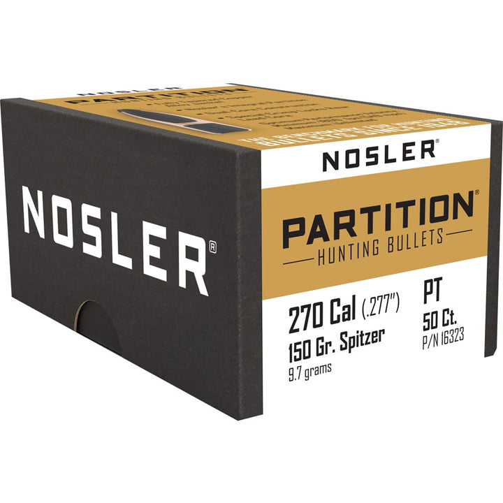 Nosler Bullets Nosler Partition Bullets .270 Cal. 150 Gr. Spitzer Point 50 Pk. Reloading Components