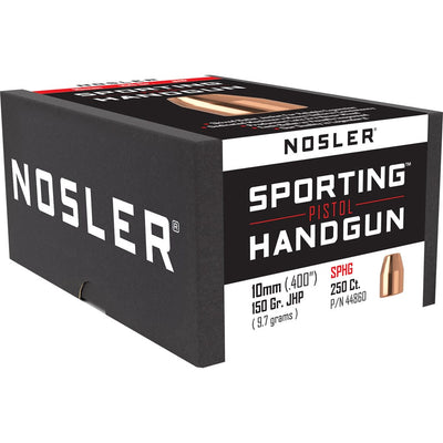 Nosler Bullets Nosler Sporting Handgun Pistol Bullet 10mm 150 Gr. Jacketed Hollow Point 250 Pk. Reloading Components