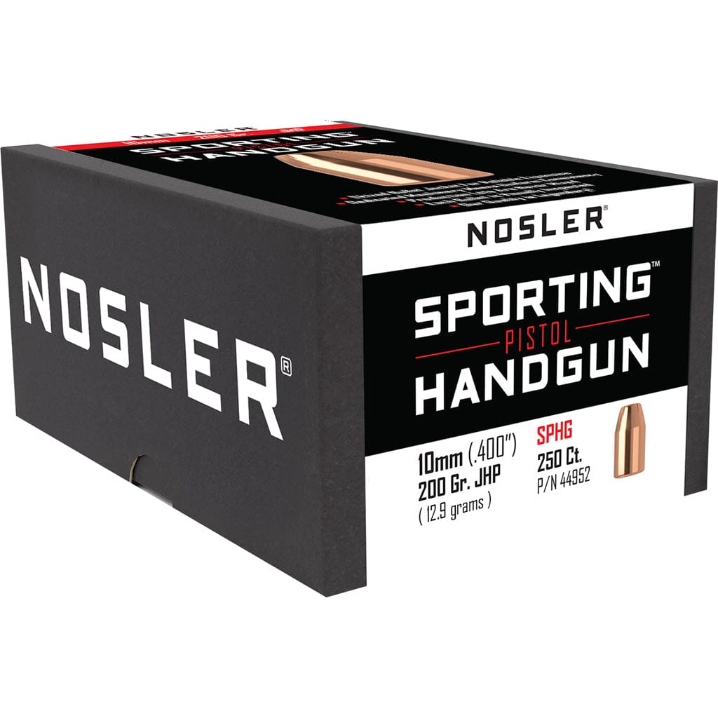 Nosler Bullets Nosler Sporting Handgun Pistol Bullet 10mm 200 Gr. Jacketed Hollow Point 250 Pk. Reloading Components