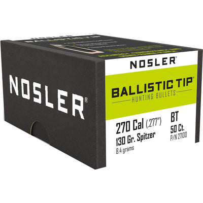 Nosler Nosler Ballistic Tip Hunting Bullets .270 Cal. 130 Gr. Spitzer Point 50 Pk. Reloading