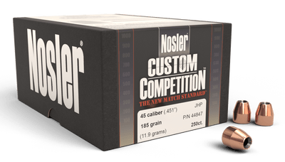 Nosler Nosler Bullets 45 Cal .451 - 185gr Jhp Custom Comp. 250ct Reloading