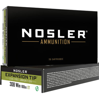 Nosler Nosler Expansion Tip Rifle Ammunition 308 Win. 168 Gr. Et Sp 20 Rd. Ammo
