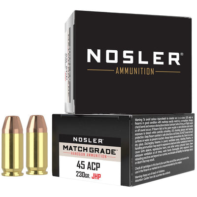 Nosler Nosler Match Grade Handgun Ammunition 45 Acp 230 Gr. Hg Jhp 20 Rd. Ammo