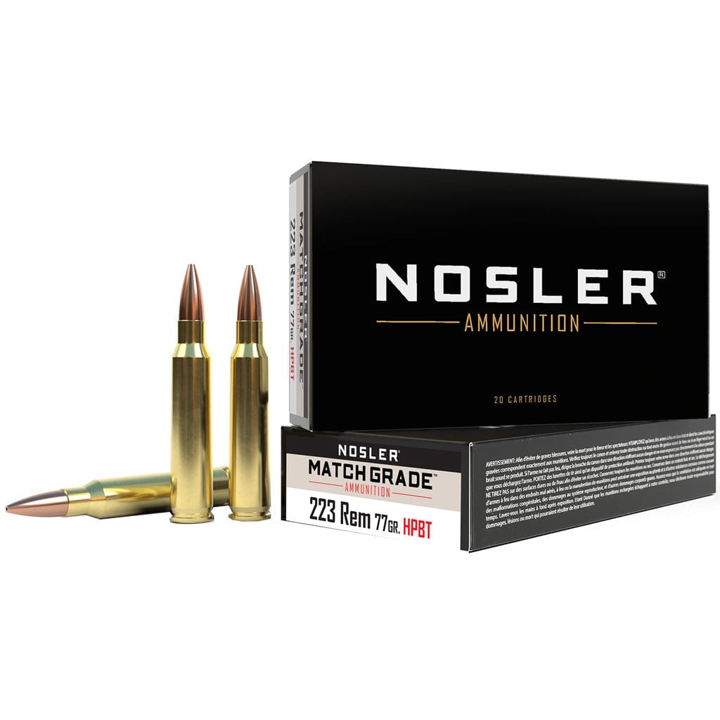 Nosler Nosler Match Grade Rifle Ammunition 223 Rem. 77 Gr. Cc Hpbt 20 Rd. Ammo