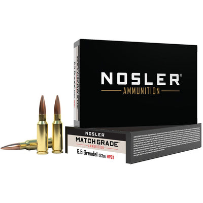 Nosler Nosler Match Grade Rifle Ammunition 6.5 Grendel 123 Gr. Cc Hpbt 20 Rd. Ammo