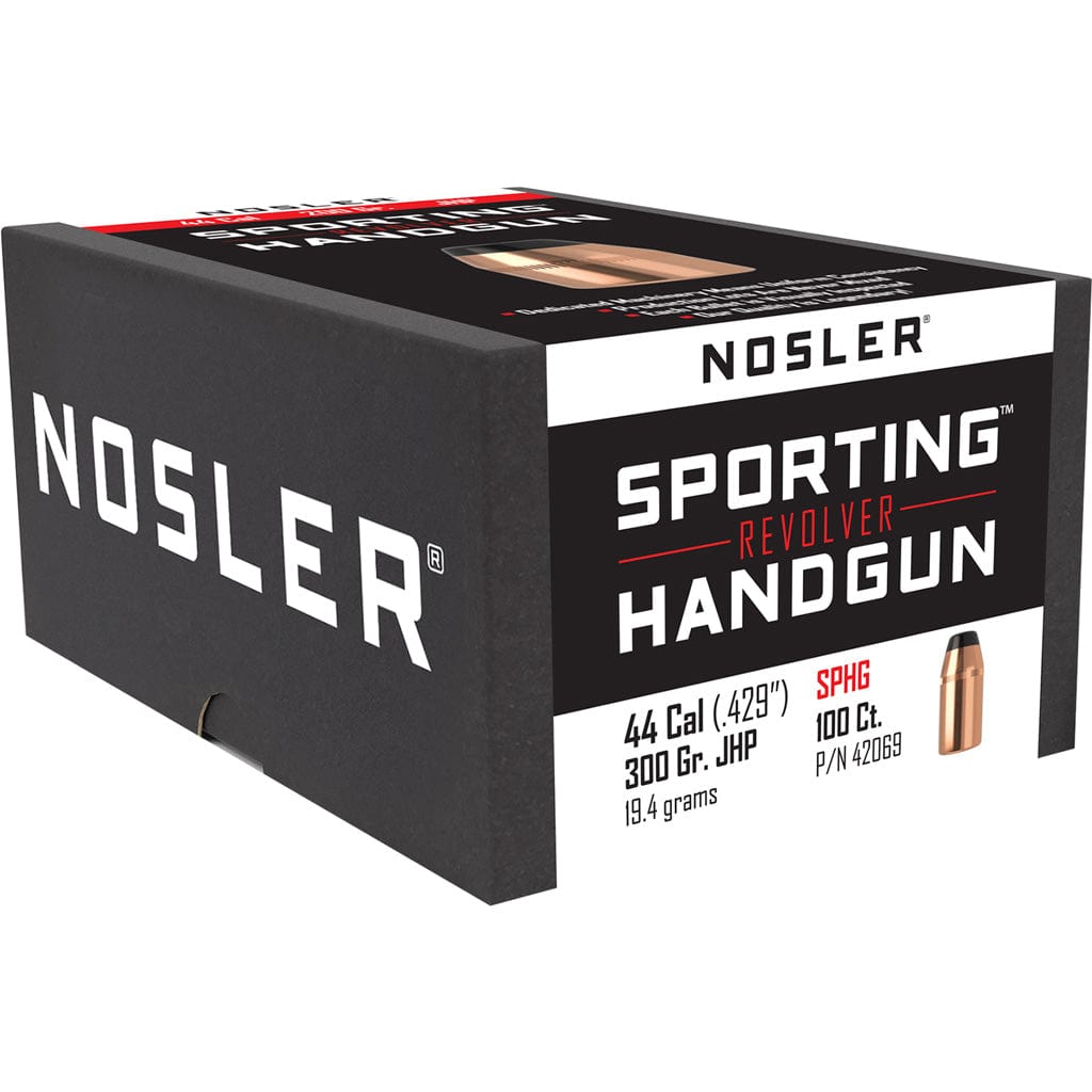 Nosler Nosler Sporting Handgun Revolver Bullet .44 Cal. 300 Gr. Jacketed Hollow Point 100 Pk. Reloading