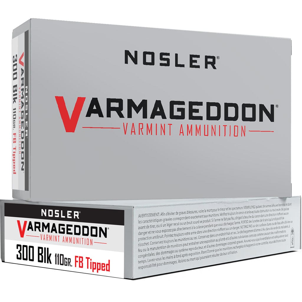 Nosler Nosler Varmageddon Rifle Ammunition 300 Blackout 110 Gr. Vg Fbt 20 Rd. Ammo