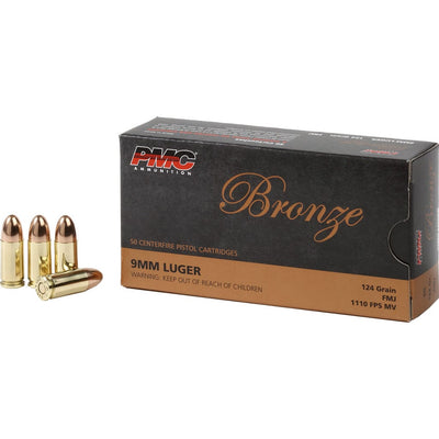 PMC Pmc Bronze Pistol Ammo 9mm Luger Fmj 124 Gr. 50 Rd. Ammo