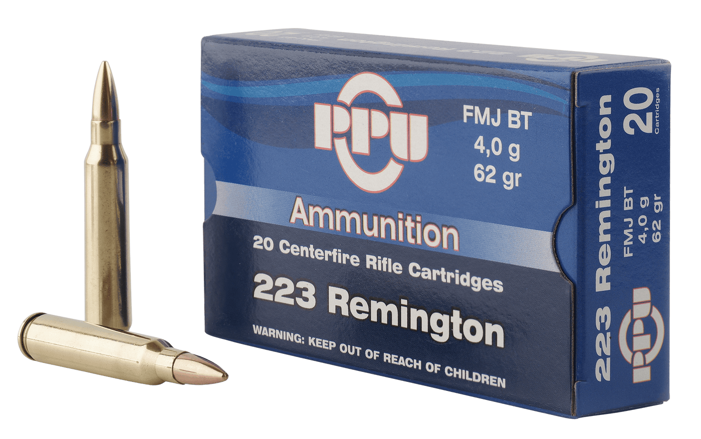 PPU Ppu Standard Rifle, Ppu Pp223f2     223          62 Fmjbt        20/50 Ammo