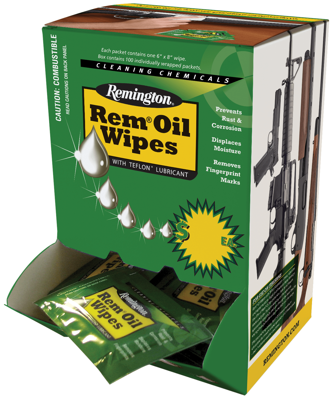 Remington Accessories Remington Accessories Rem Oil, Rem 18471 Rem-oil  Wipes Indivdually Packed 300ct Gun Care