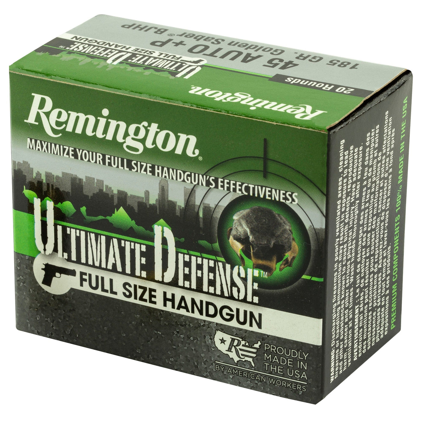 Remington Ammunition Rem Ult Def 45acp+p 185gr Bjhp 20 Ammo