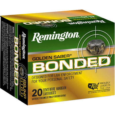 Remington Ammunition Remington Golden Saber Bonded Handgun Ammo 9mm Luger 147 Gr. Bjhp Bonded 20 Rd. Ammo