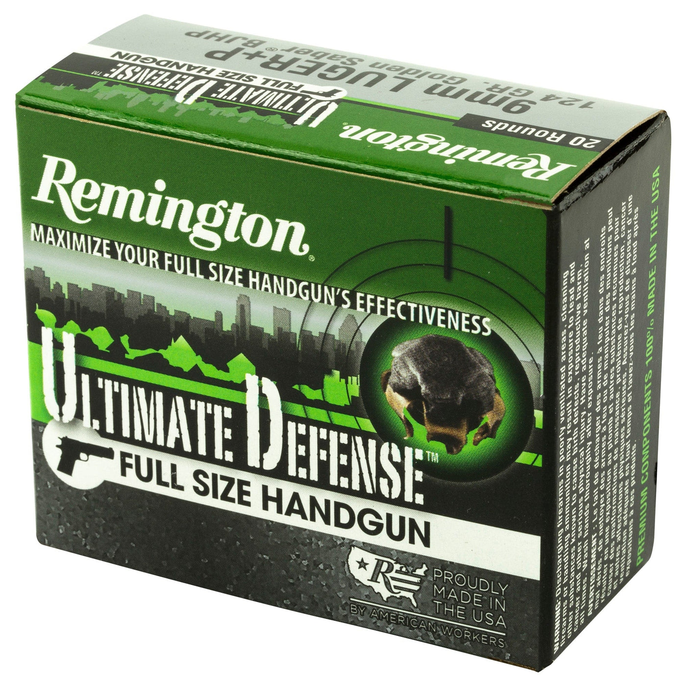 Remington Ammunition Remington Hd 9mm Luger 124gr - 20rd 25bx/cs +p Bjhp  ! Ammo