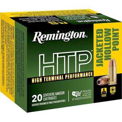 Remington Ammunition Remington Htp Handgun Ammo 9mm +p 115 Gr. Jhp 20 Rd. Ammo