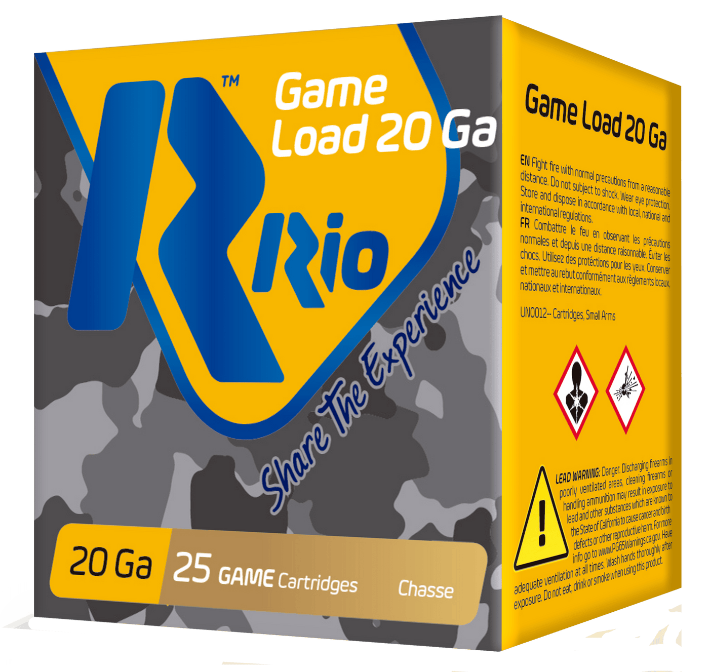 RIO AMMUNITION Rio Ammunition Game Load, Rio Rc208      20 2.75     1      Hvy Fld    25/10 Ammo
