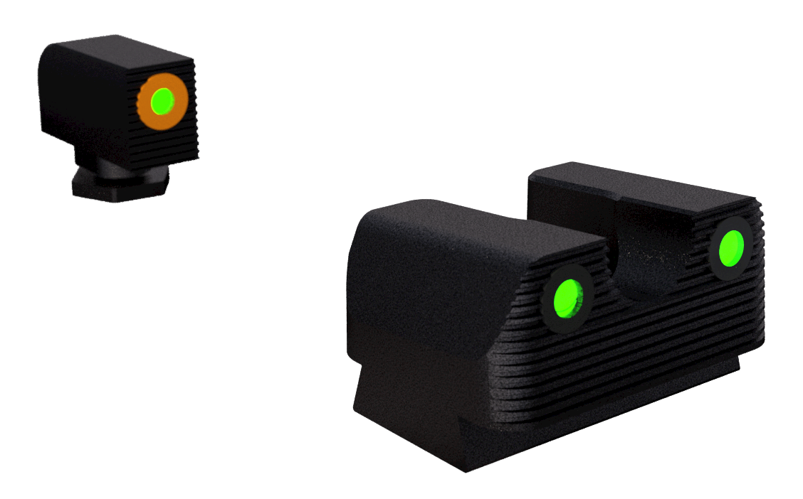 RIVAL ARMS Rival Arms Tritium Night Sgt - Set For Glock 17/19 W/org Ring Firearm Accessories