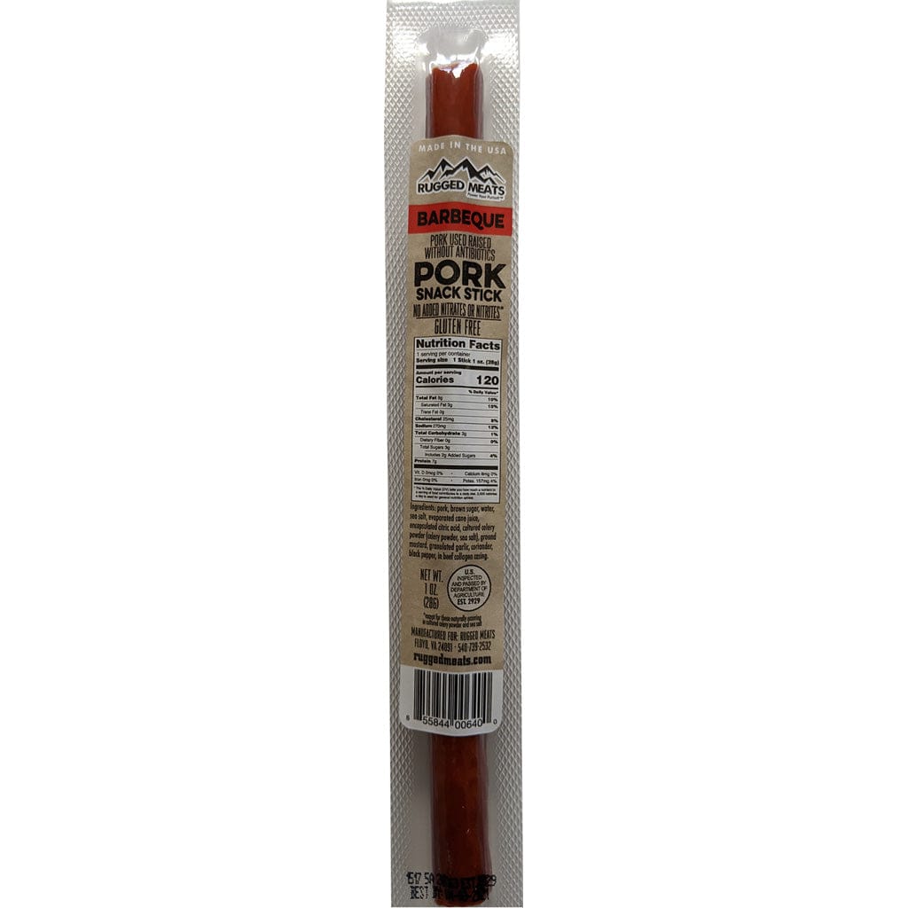 Rugged Meats Rugged Meats Snack Sticks Bbq 24 Pk. Food and Front End Sales
