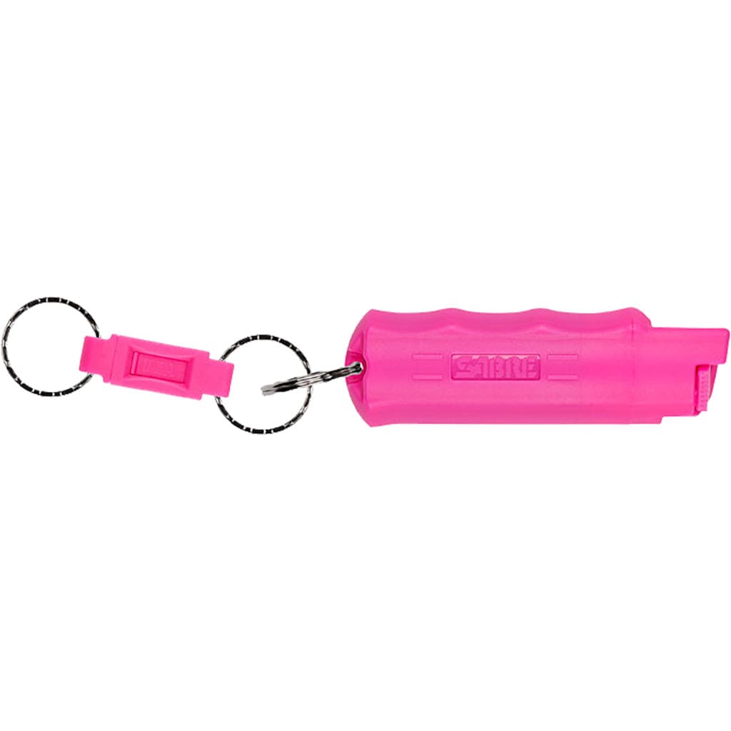 Sabre Sabre 3-in-1 Key Chain Pepper Spray Pink Hardcase With Quick Release Key Ring Pepper Spray