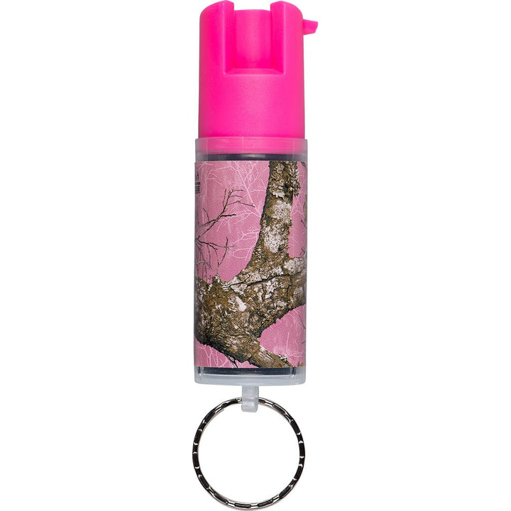 Sabre Sabre Keychain Pepper Spray Pink Realtree Edge With Key Ring Non-Lethal Defense