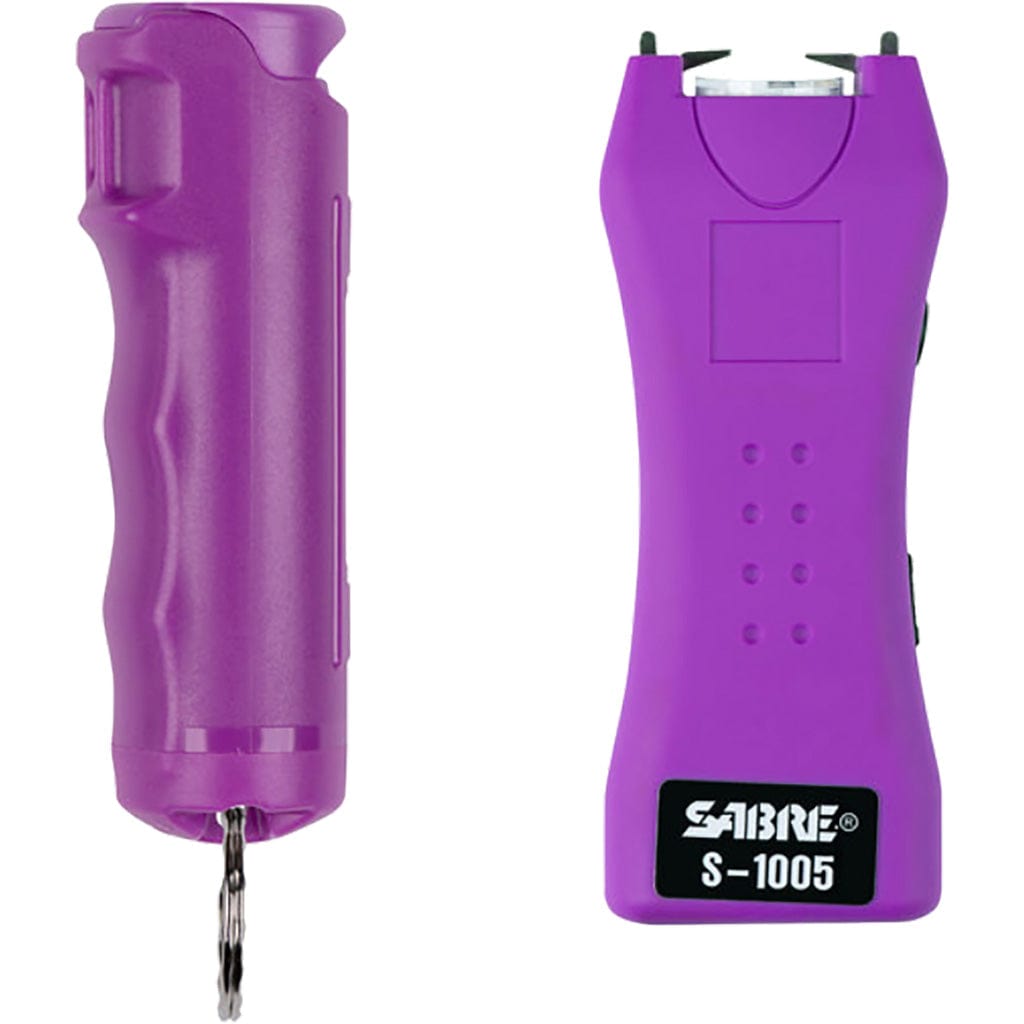 Sabre Sabre Pepper Spray And Stun Gun Defense Kit Purple Non-Lethal Defense